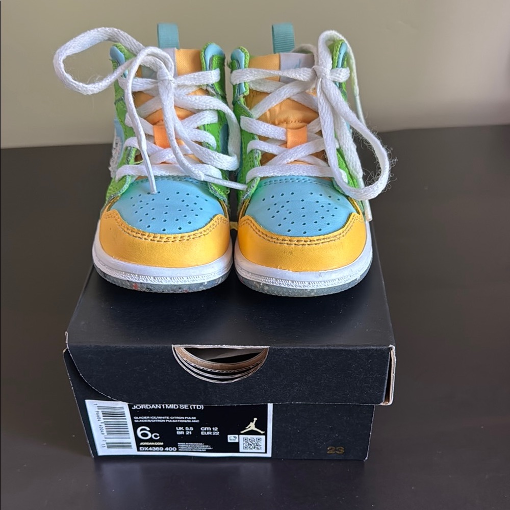 Jordan 1 Mid SE- Glacier Ice /white-Citron Pulse